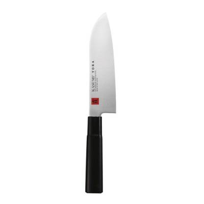 Нож кухонный Сантоку, 165 мм, нержав.сталь, рук.чёрное дерево, KASUMI Tora
