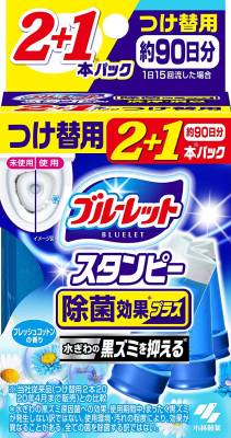 Дезодорирующий очиститель-цветок для туалетов с ароматом свежего хлопка, см.блок, KOBAYASHI, 28г*3шт