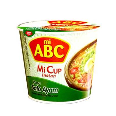 Лапша б/п ТМ "Mi ABC" со вкусом "Куриного шашлыка" (Soto Ayam) в стакане 60 гр. 