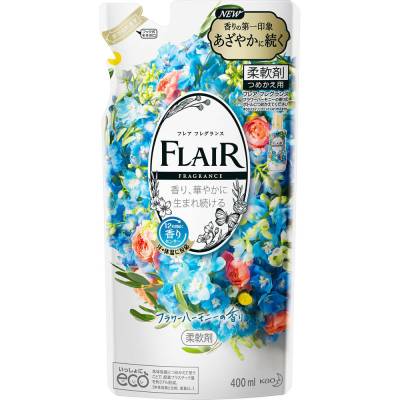 Кондиционер для белья с цветочным ароматом, мягк.уп.,Flair Fragrance Flower Harmony,KAO, 400 мл