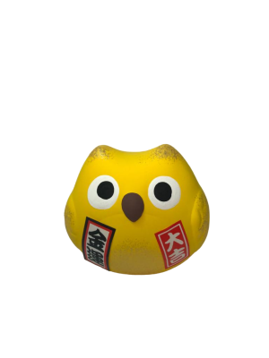 Сувенир Сова FUKURO желтая, 5 см, ручная работа
