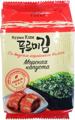 Морская капуста "Фурми Ким" со вкусом корейского кимчи 5гр*128шт в 1 коробке/"Furmi seasoned seaweed