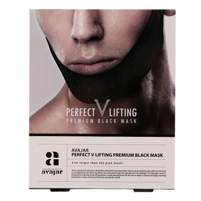 Мужская лифтинговая маска (черная), AVAJAR perfect V lifting premium black mask, 1 шт.