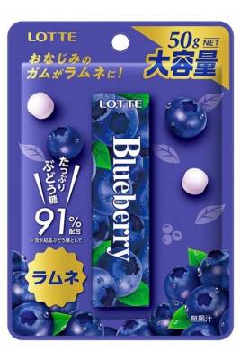 Драже Blueberry Ramune со вкусом голубики, Lotte, 50 гр
