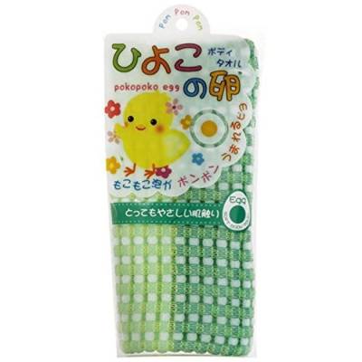 Мочалка-полотенце для детей зеленая, Pokopoko egg, YOKOZUNA