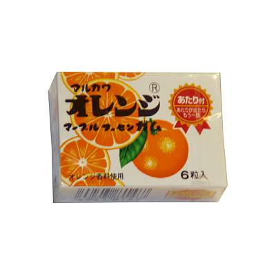 Жевательная резинка MARUKAWA "Мраморная" Апельсин (6 шариков)
