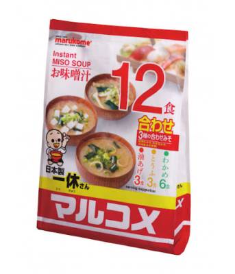 Мисо-суп быстрого приготовления Marukome Иккюсан Ассорти 12 порций, 260 гр
