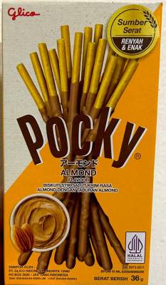 Хлебные палочки Покки с Миндалем, Pocky, 36гр