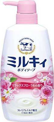 Молочное мыло для тела с коллагеном, с цветочным ароматом, Мilky Body Soap, COW, флакон, 550мл