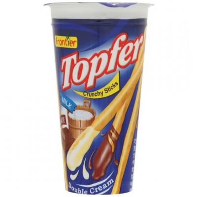 Бисквитные палочки "TOPFER" с шоколадным и банановым кремом, Frontier, 40 гр.